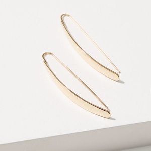 Loft Brand Metallic Linear Hoop Earrings